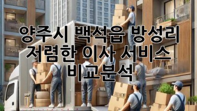 양주시 백석읍 방성리 저렴한 이사 서비스 비교분석